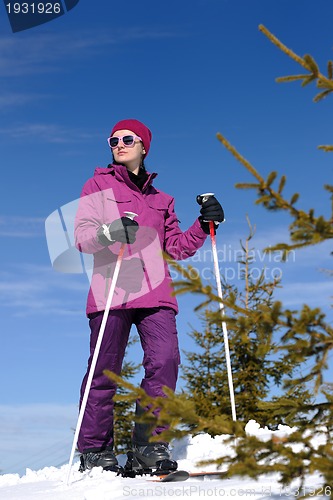 Image of winter woman ski