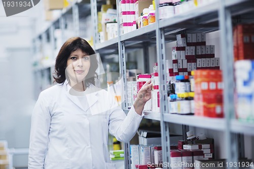 Image of medical factory  supplies storage indoor