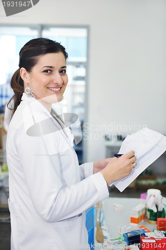 Image of medical factory  supplies storage indoor