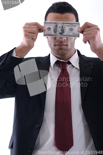 Image of Business man holding money