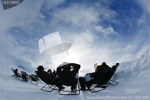 Image of people group on snow at winter season