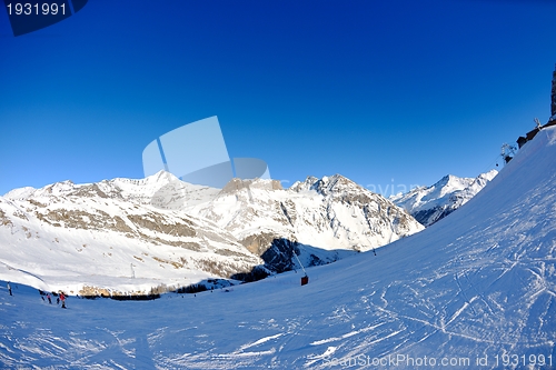 Image of High mountains under snow in the winter