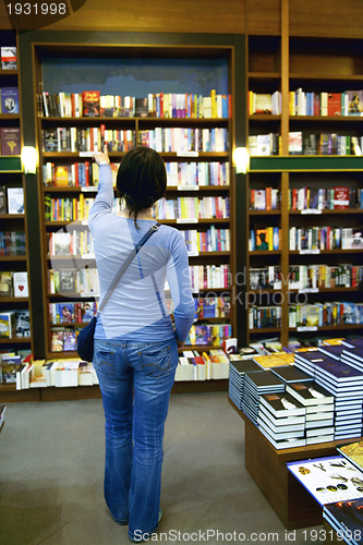Image of female in library