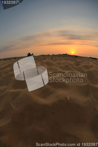 Image of beautiful sunset in desert