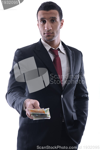 Image of Business man holding money