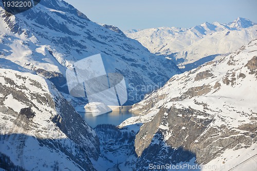 Image of High mountains under snow in the winter