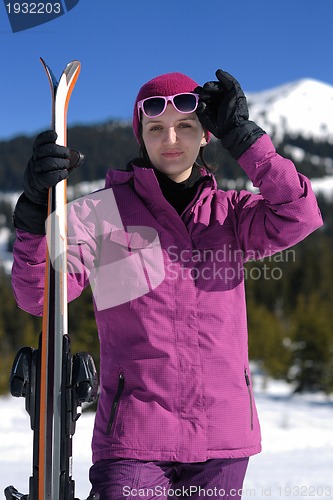 Image of winter woman ski