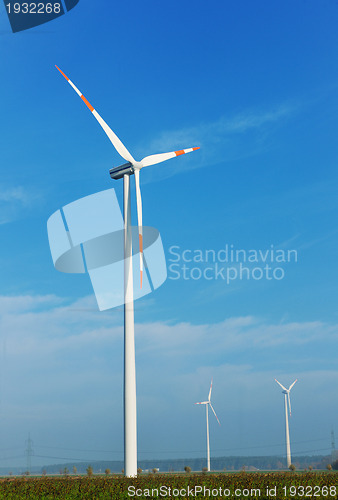 Image of wind turbine generating eco electricity