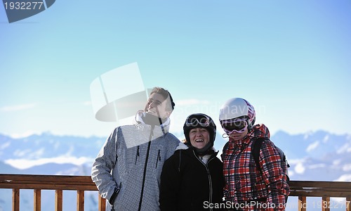 Image of people group on snow at winter season