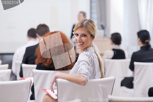 Image of business woman giving presentation