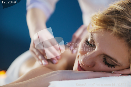 Image of Beautiful young woman in spa