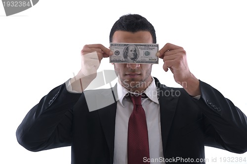 Image of Business man holding money