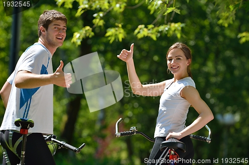 Image of Young couple jogging