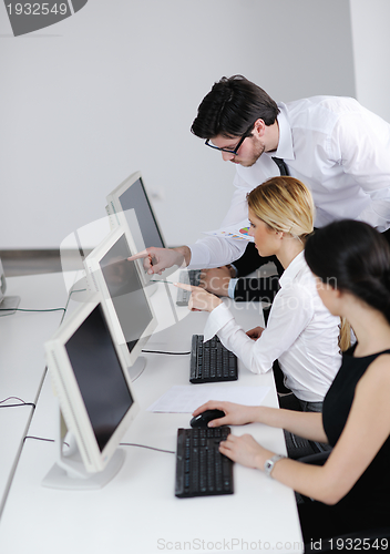 Image of business people group working in customer and help desk office