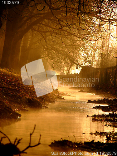 Image of sunrise in beautiful alley