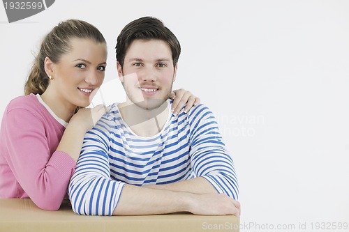 Image of Young couple moving in new home