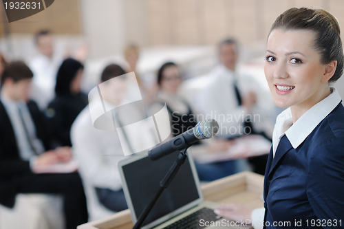 Image of business woman giving presentation