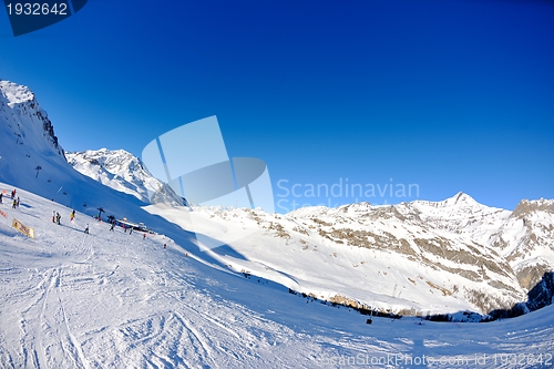 Image of High mountains under snow in the winter