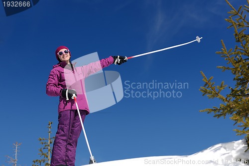 Image of winter woman ski