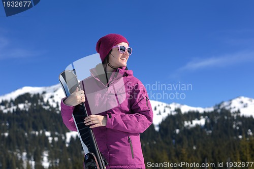Image of winter woman ski