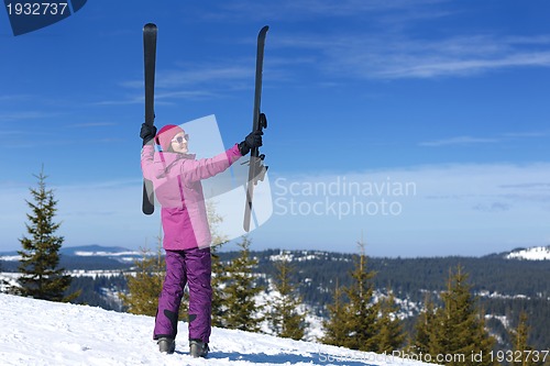 Image of winter woman ski