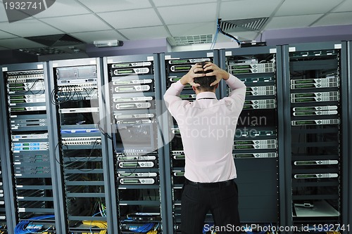 Image of system fail situation in network server room