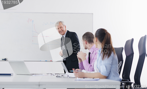 Image of Senior business man giving a presentation