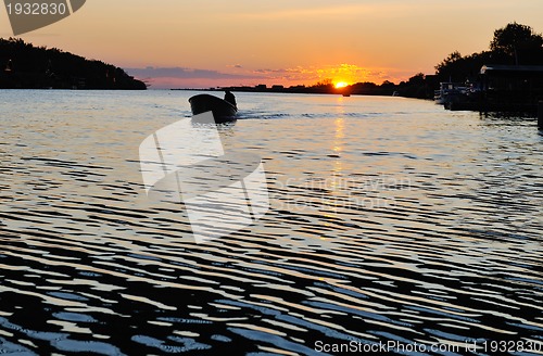 Image of sunset on river