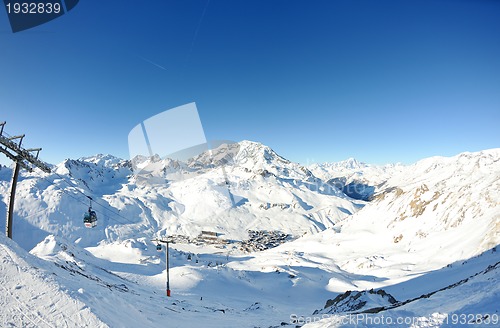 Image of High mountains under snow in the winter