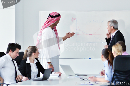 Image of Arabic business man at meeting