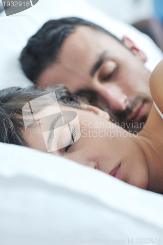 Image of young couple have good time in their bedroom