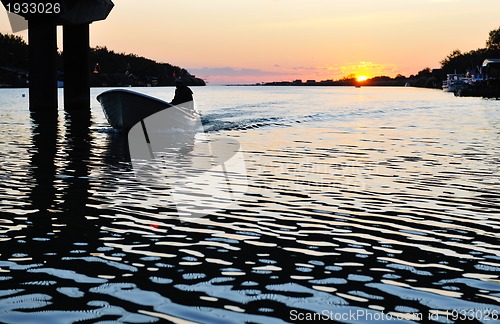 Image of sunset on river