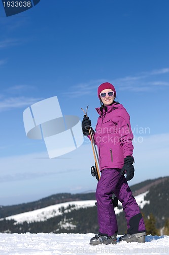 Image of winter woman ski