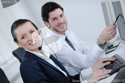 Image of business people group working in customer and helpdesk office