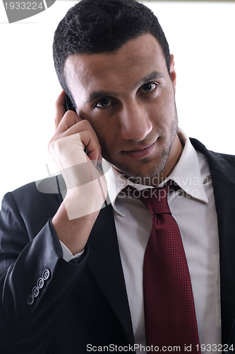 Image of business man with  mobile phone