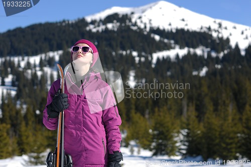 Image of winter woman ski