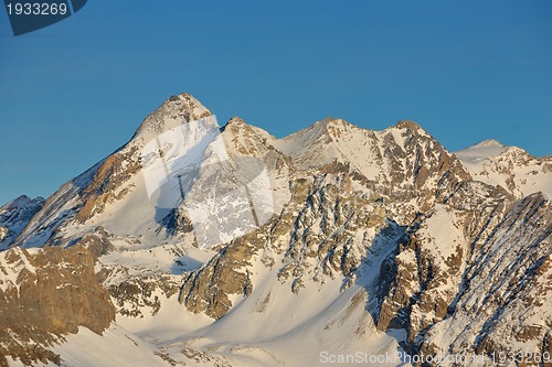 Image of High mountains under snow in the winter