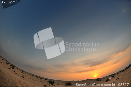 Image of beautiful sunset in desert