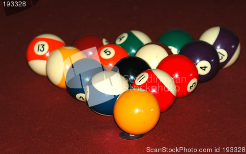 Image of Pool table balls