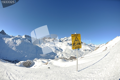 Image of High mountains under snow in the winter