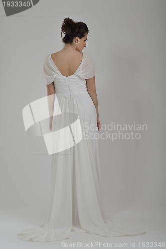 Image of Portrait of a beautiful woman dressed as a bride