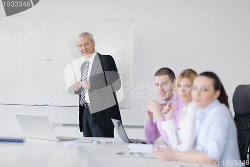 Image of Senior business man giving a presentation