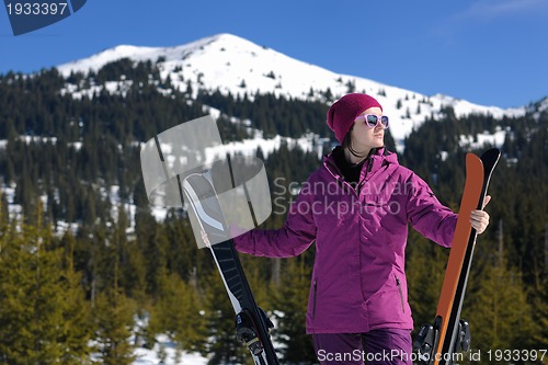 Image of winter woman ski