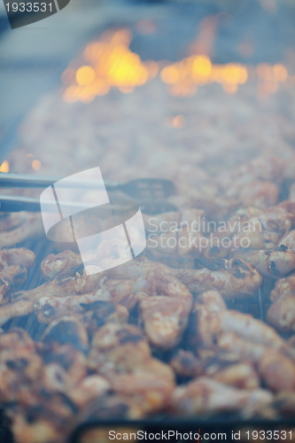 Image of Barbecue with chicken  grill