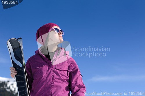 Image of winter woman ski