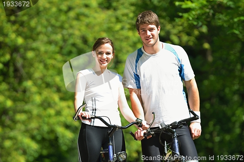 Image of Young couple jogging