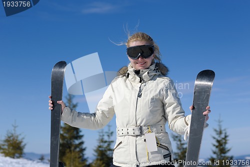 Image of winter woman ski