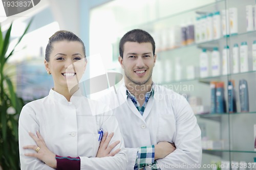 Image of pharmacy drugstore people team