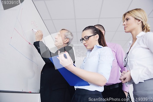 Image of Senior business man giving a presentation