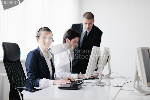 Image of business people group working in customer and helpdesk office